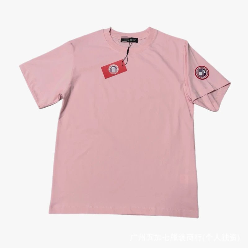 Canada Goose Matching Sets Logo-Patch T-Shirt and Shorts Set — Pink with a red label