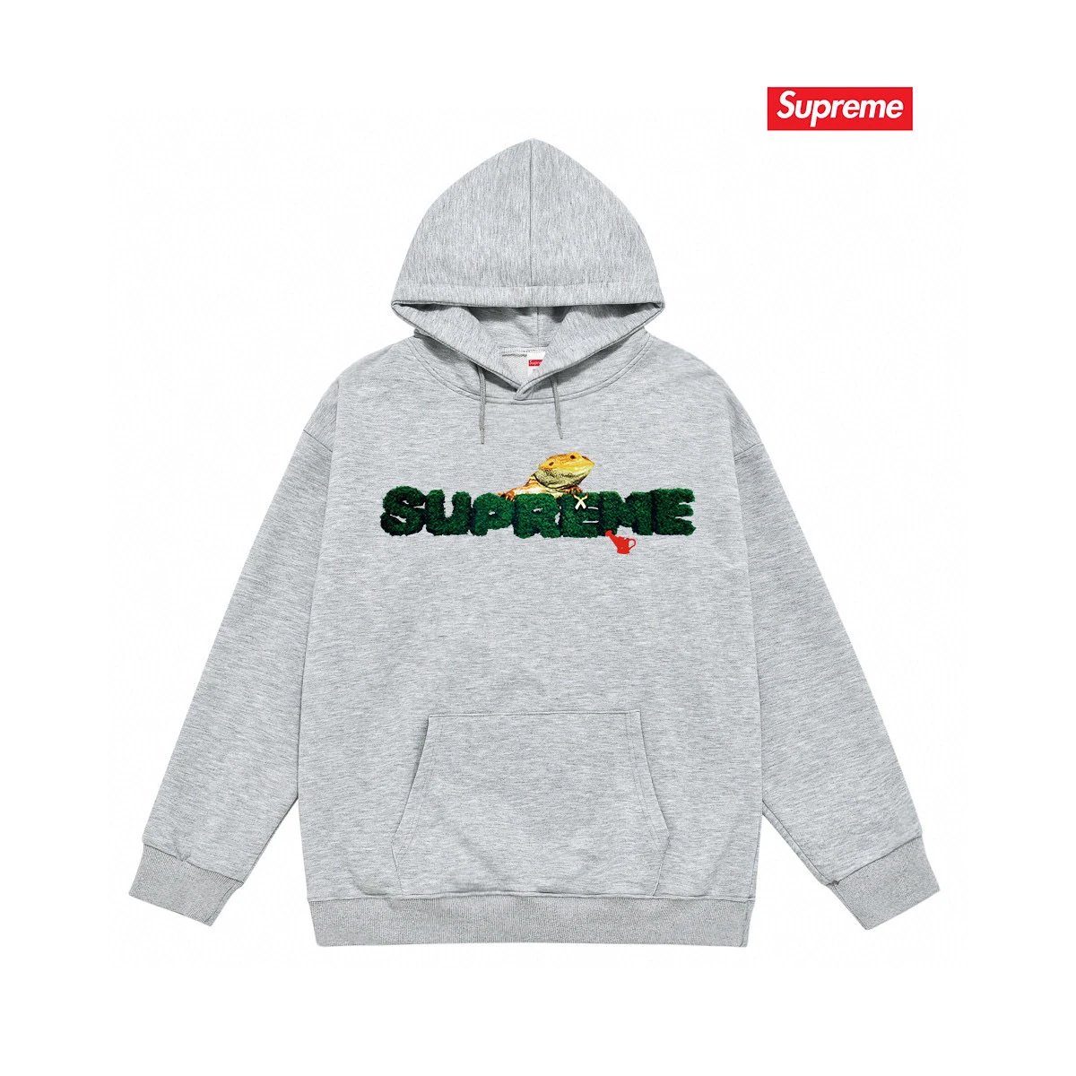 Supreme Hoodies & Sweatshirts Graphic Print Pullover Hoodie — S 2041 gray