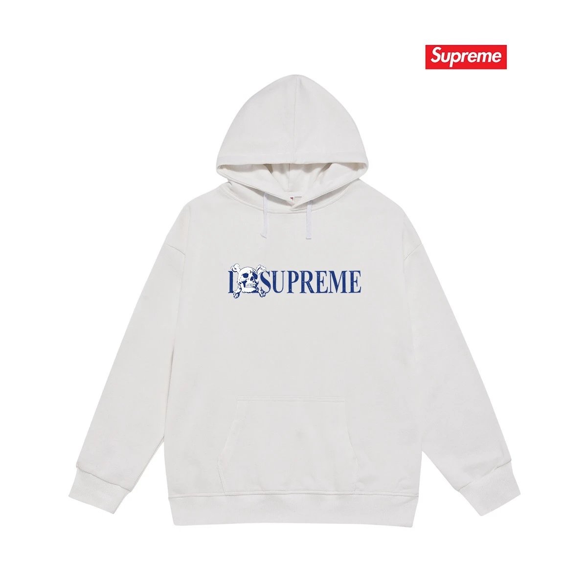 Supreme Hoodies & Sweatshirts Fleece-Lined Graphic Pullover Hoodie — S 2250 White with fleece lining