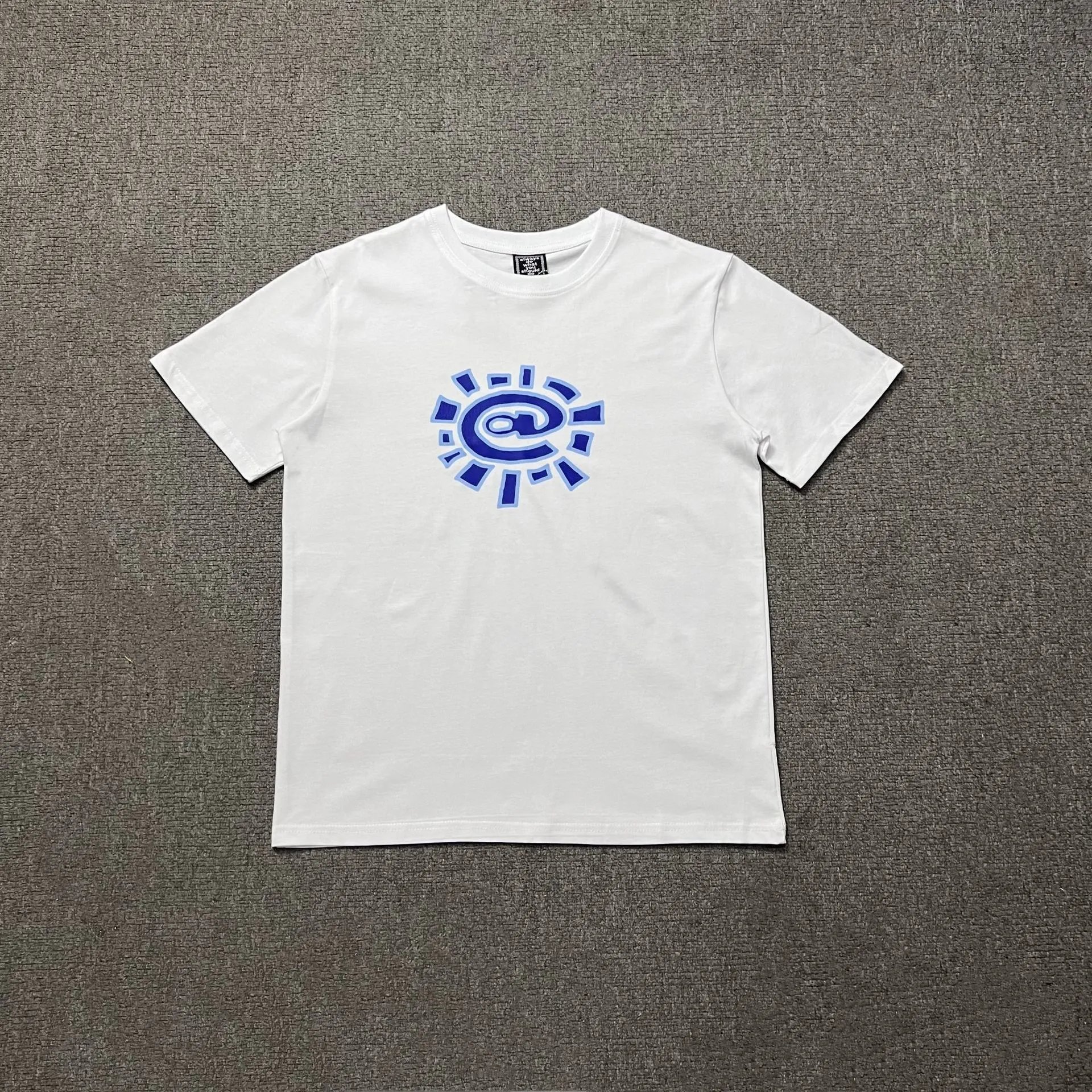 A&D T-Shirts Graphic Print Short-Sleeve T-Shirt — AD04 White-Blue
