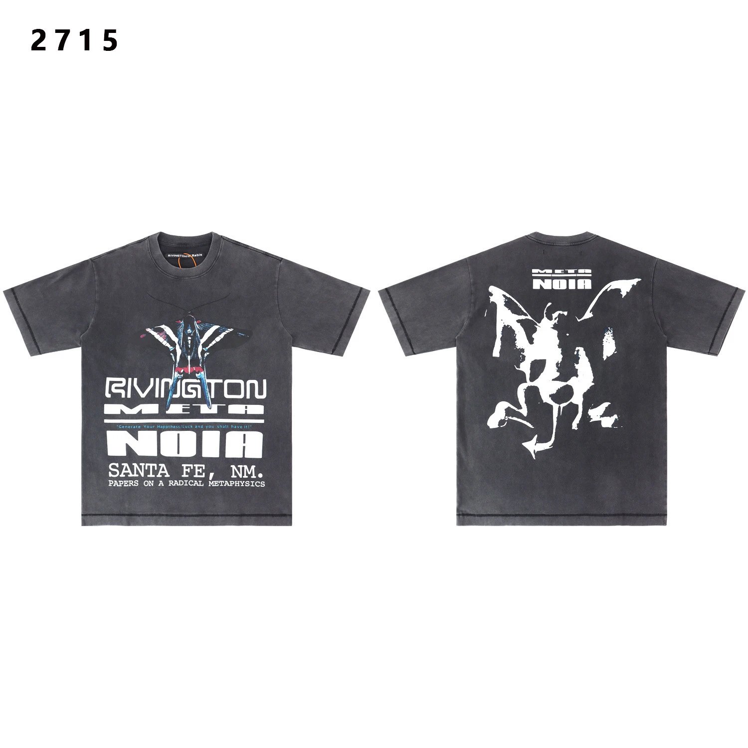 Rivington Roi Rebis T-Shirts Washed Graphic Print — 2175 gray