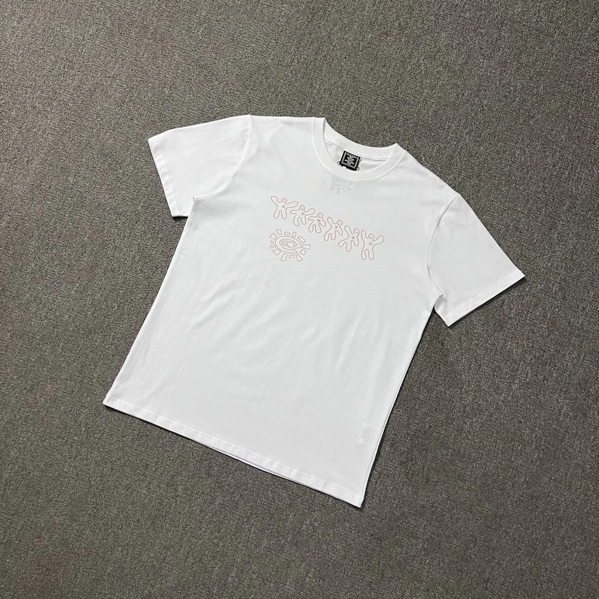 A&D Shorts Sun logo print — AD22 white