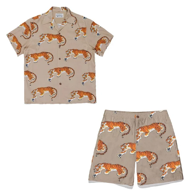 WACKO MARIA Matching Sets Tiger Print Hawaiian Shirt and Shorts Set product detail image 3