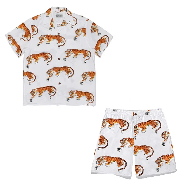 WACKO MARIA Matching Sets Tiger Print Hawaiian Shirt and Shorts Set product detail image 4