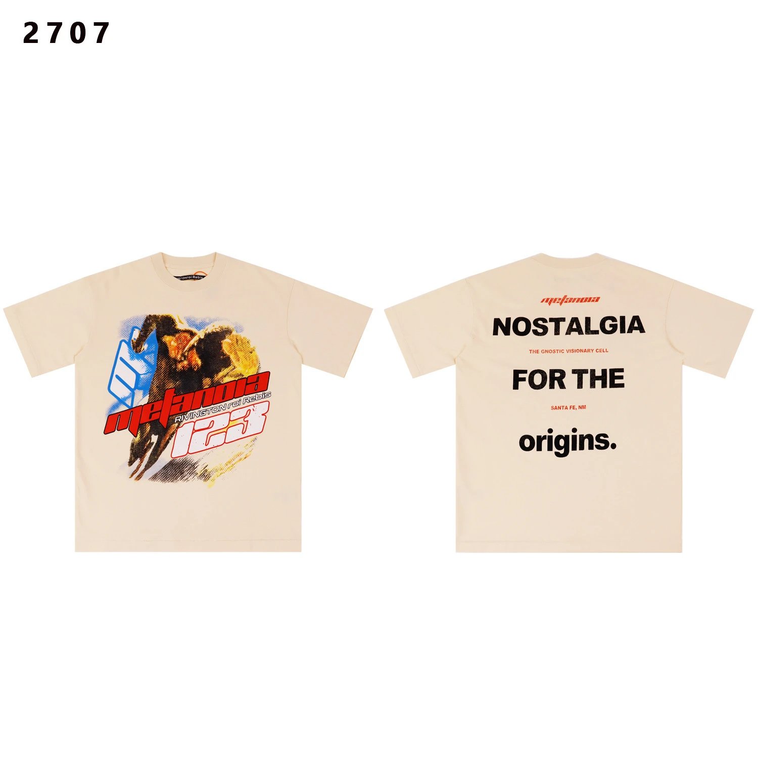 Rivington Roi Rebis T-Shirts Washed Graphic Print — 2707 Off-white