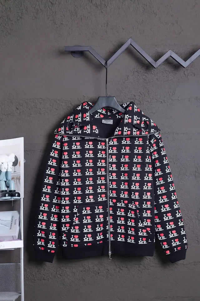 Ashley Williams Hoodies & Sweatshirts Zip-Up Hoodie with I Heart Me Print product detail image 12