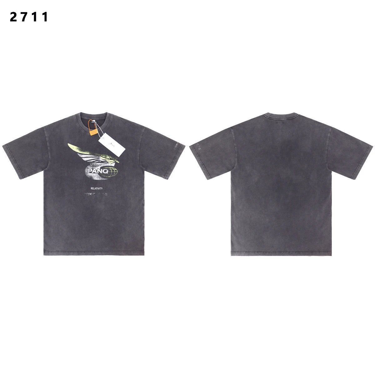 Rivington Roi Rebis T-Shirts Washed Graphic Print — 2711 gray
