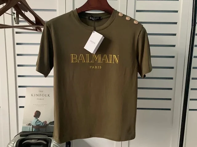Balmain T-Shirts Logo-print short-sleeve T-shirt with shoulder buttons product detail image 23
