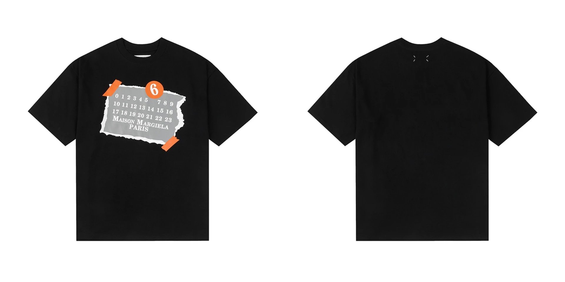 Maison Margiela T-Shirts Numeric logo graphic short-sleeve T-shirt — 863 black