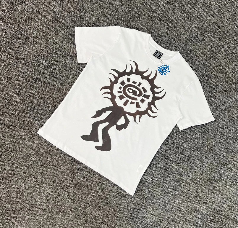 A&D Shorts Sun logo print — AD 39 white