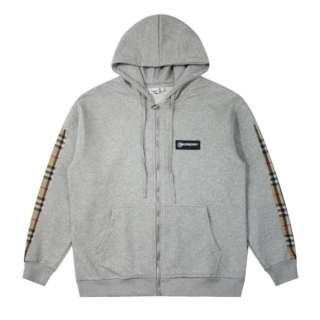 Burberry Hoodies & Sweatshirts Check-Lined Hooded Sweatshirt — 25