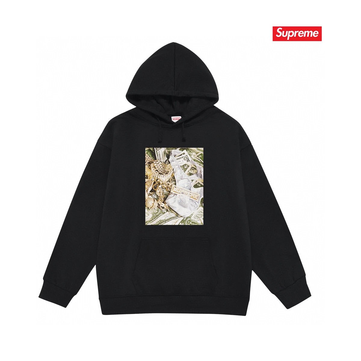 Supreme Hoodies & Sweatshirts Graphic Print Pullover Hoodie — S 2042 Black