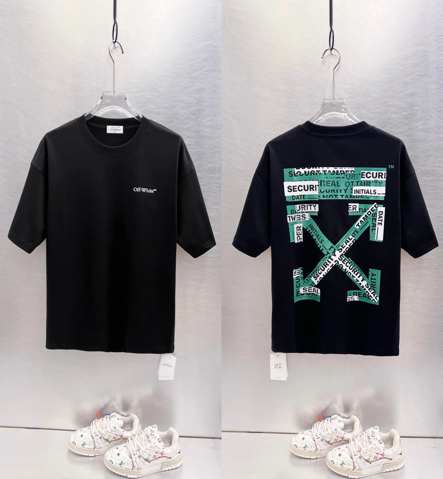 Off-White T-Shirts Graphic-print crew-neck — Black 9630