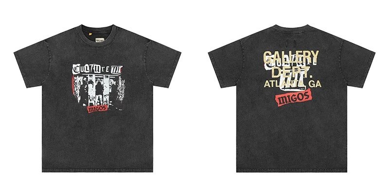 Gallery Dept. T-Shirts Short-Sleeve Graphic Print — D 39 Washing water black (digital direct injection)