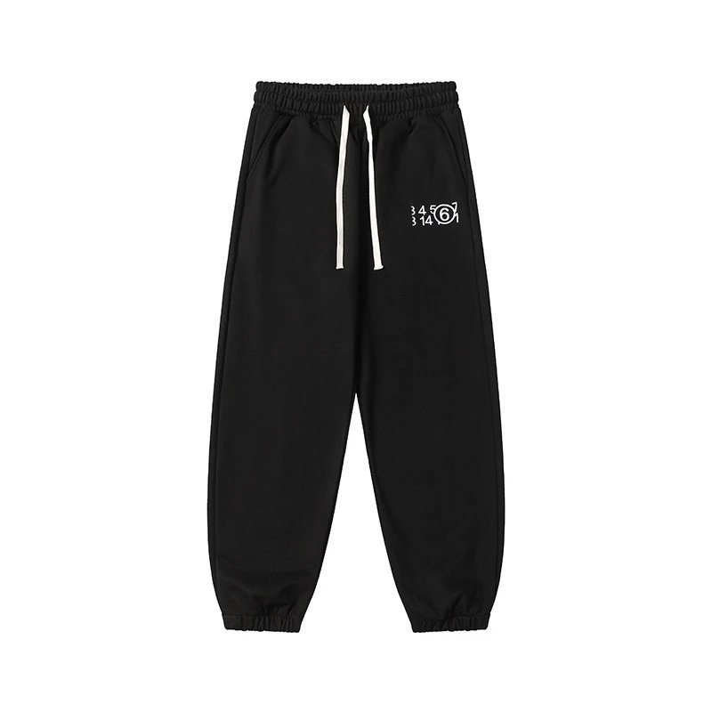 Maison Margiela Trousers Drawstring sweatpants with logo prints — 828 black