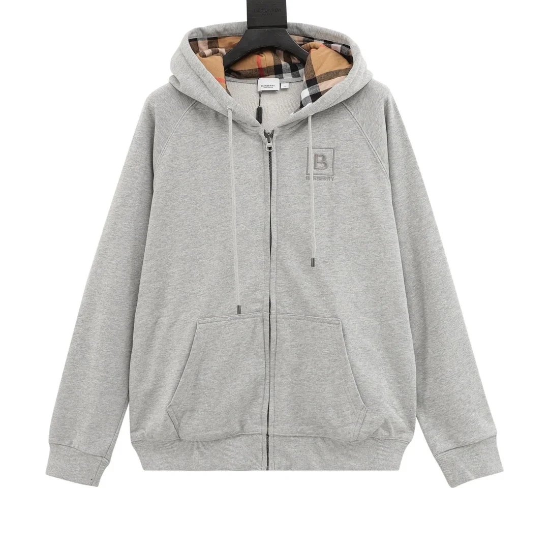 Burberry Hoodies & Sweatshirts Check-Lined Hooded Sweatshirt — 06