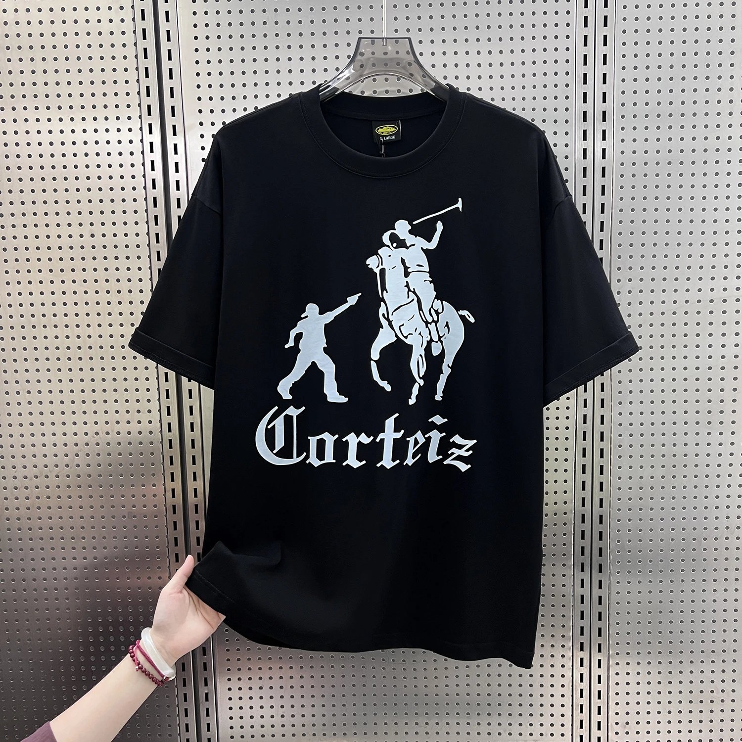 Corteiz T-Shirts Short-Sleeve Script Logo T-Shirt — 5924 Black