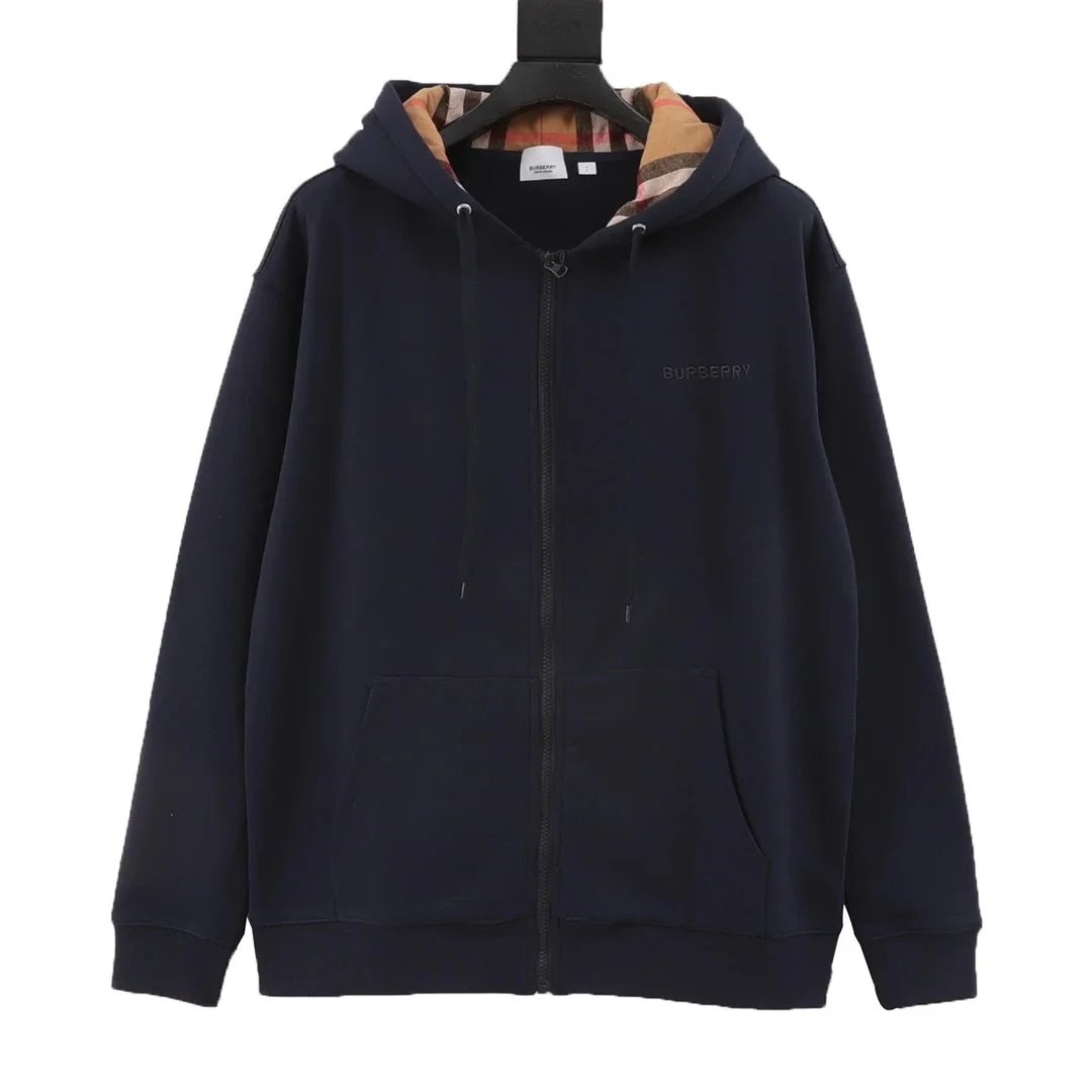 Burberry Hoodies & Sweatshirts Check-Lined Hooded Sweatshirt — 32