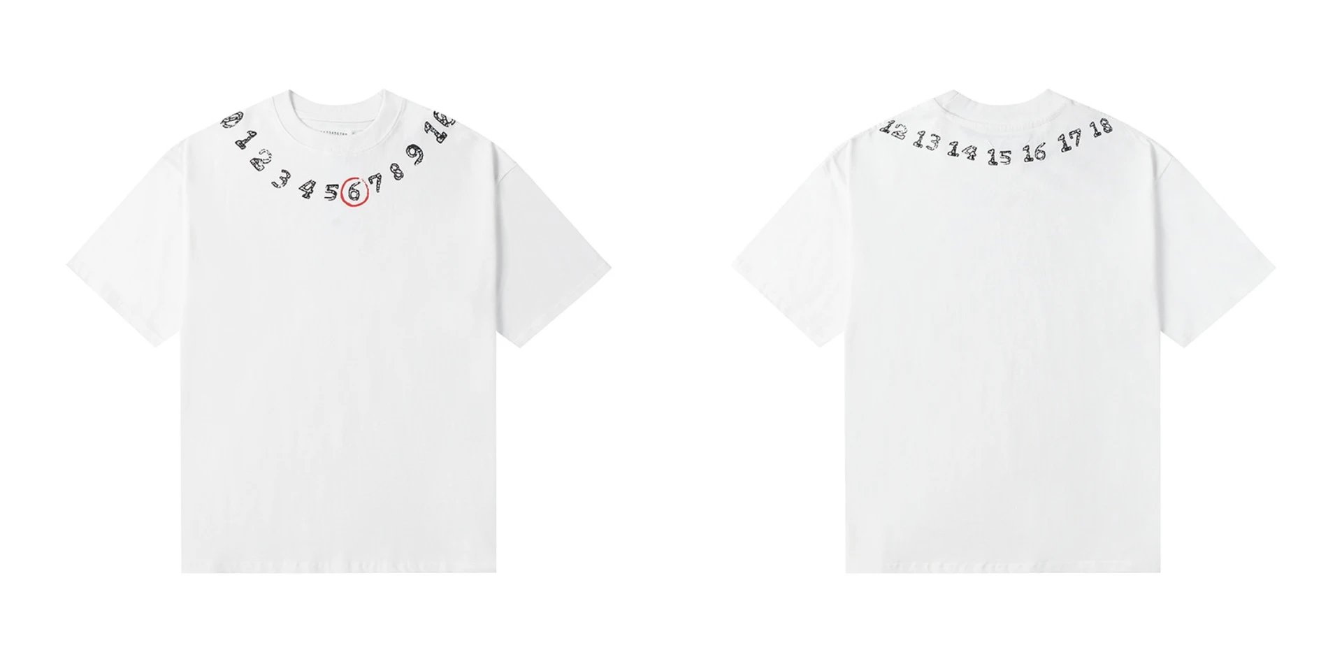Maison Margiela T-Shirts Numeric logo graphic short-sleeve T-shirt — 860 white