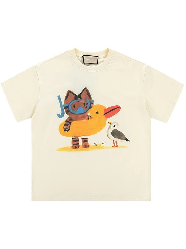 Gucci T-Shirts Animal Graphic Print — 346