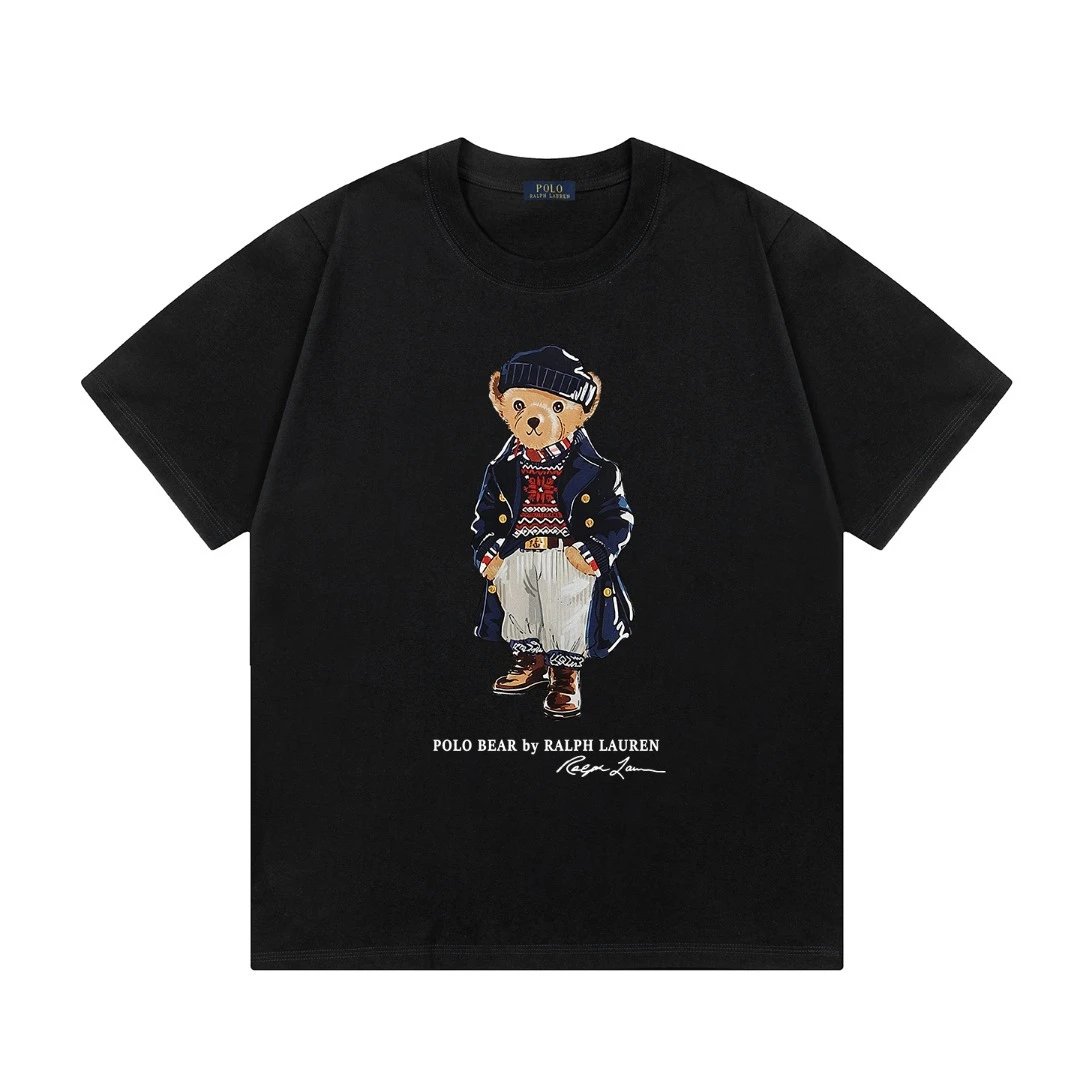 Polo Ralph Lauren T-Shirts Bear Graphic Crewneck Short-Sleeve T-Shirt — Black L 2002