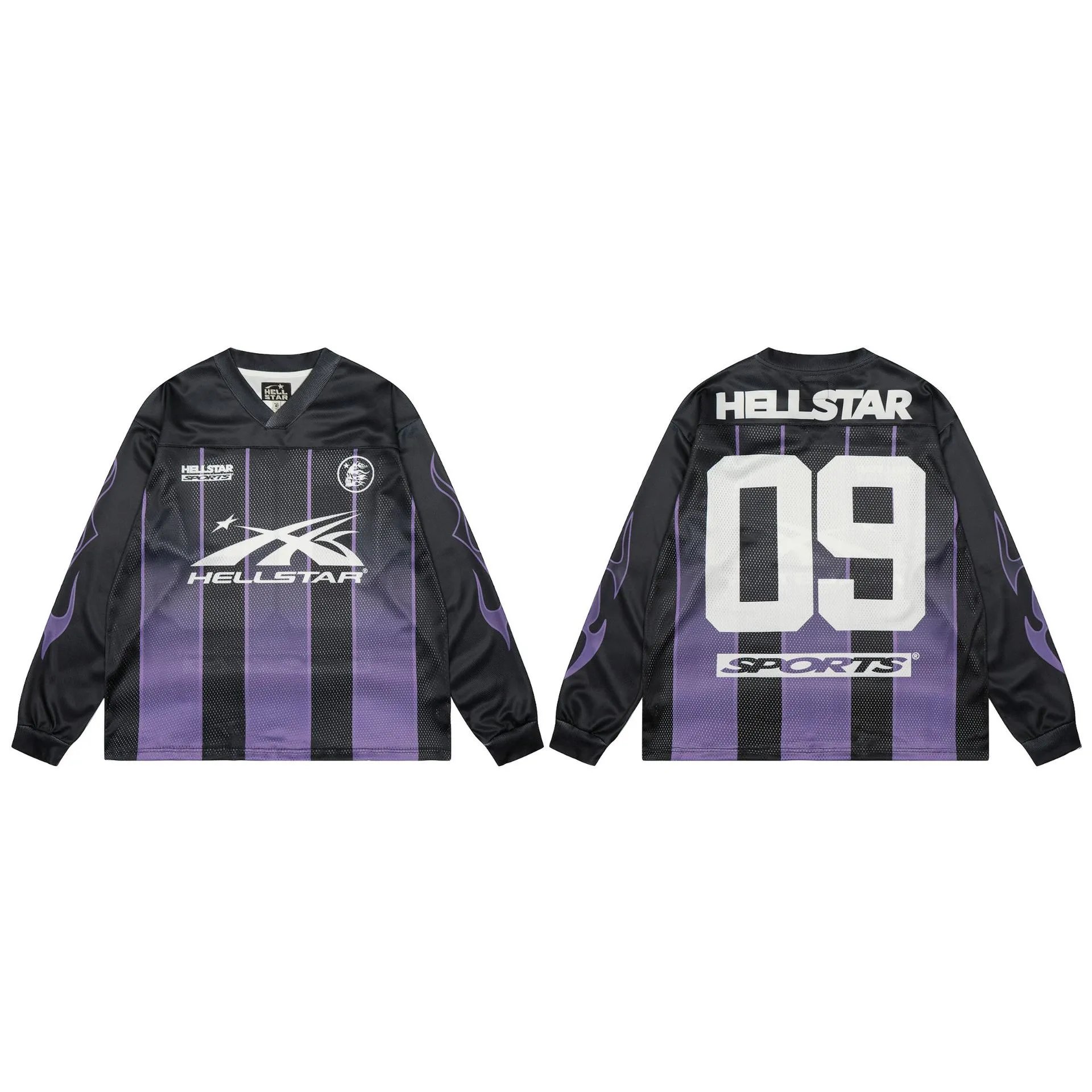 Hellstar T-Shirts Mesh football jersey graphic — SSH 2519 Black