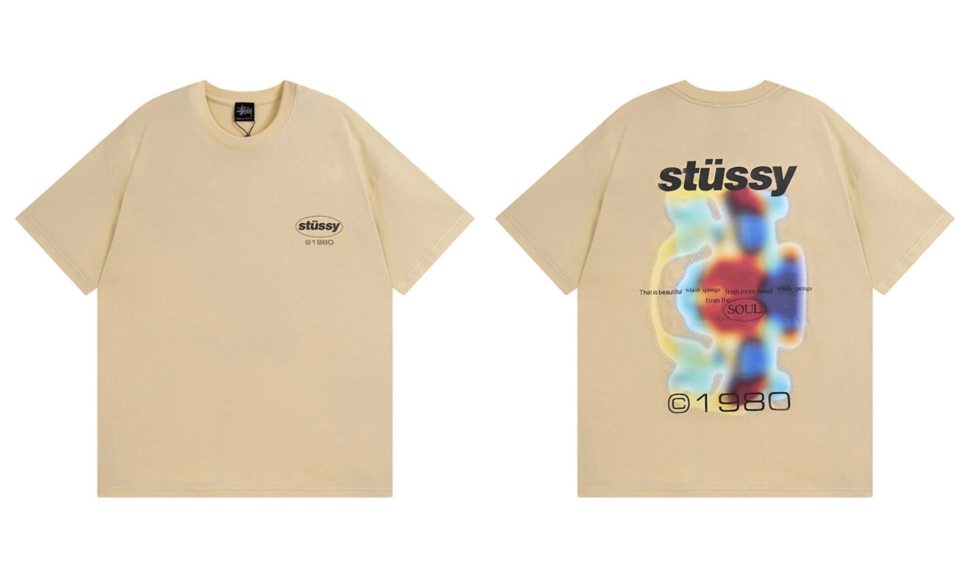 Stüssy T-Shirts TS3K-1 graphic print — 962 Khaki