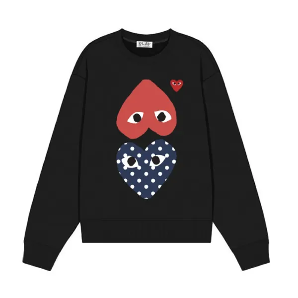 Comme des Garçons Play Heart Eyes Black Sweatshirt Sweater - 1
