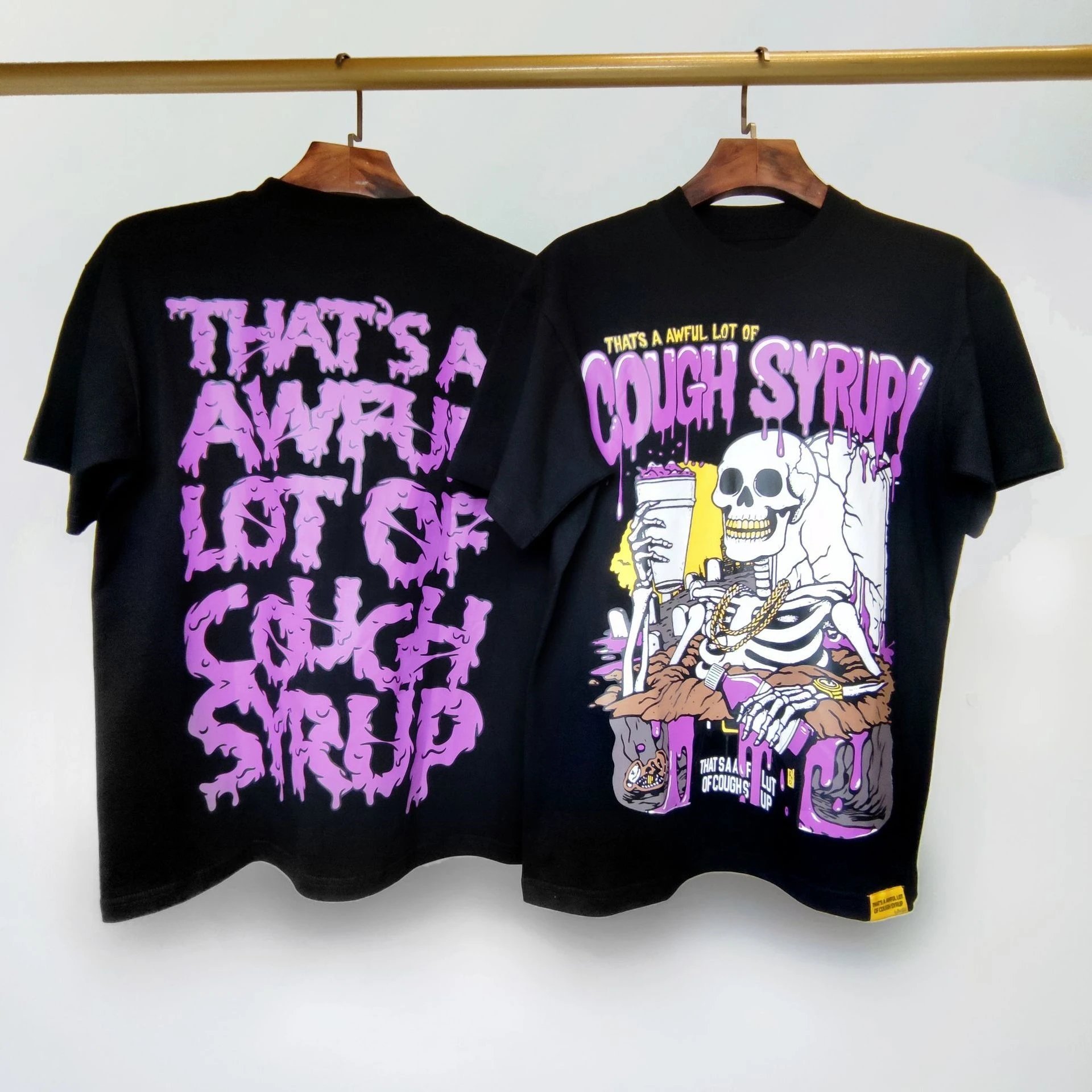 Cough Syrup T-Shirts Graphic Print — 23 Black Short Sleeve