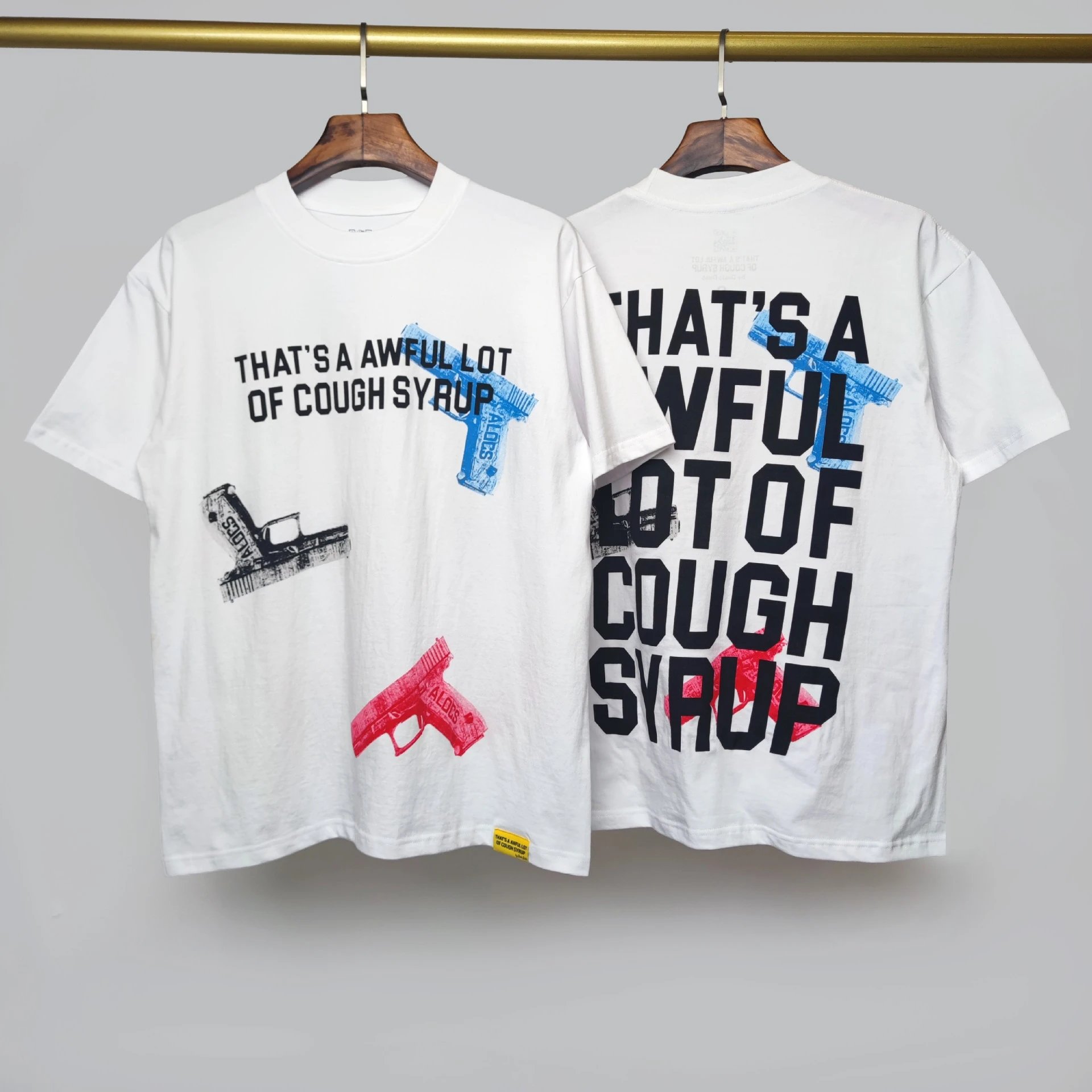Cough Syrup T-Shirts Graphic Print — 33 white short sleeve