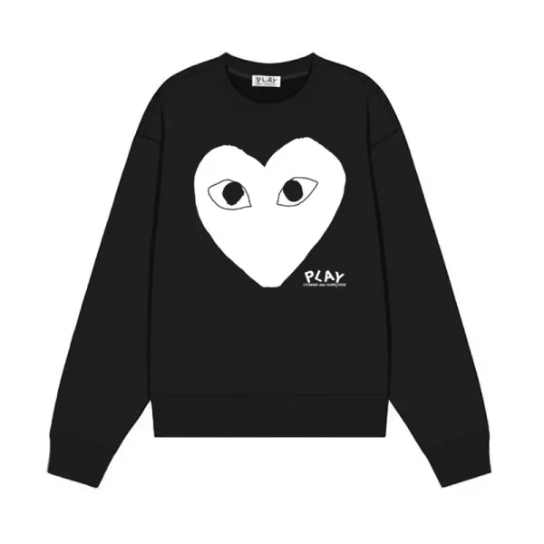 Comme des Garçons Play Heart Eyes Black Sweatshirt Sweater - 1