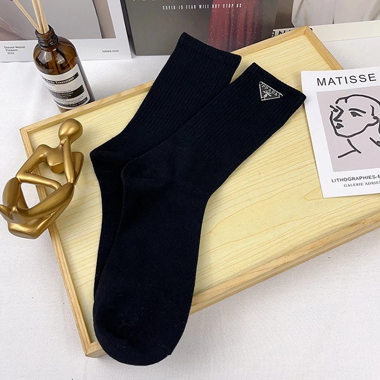 Prada Logo-Embellished Ribbed Cotton Socks White - 4