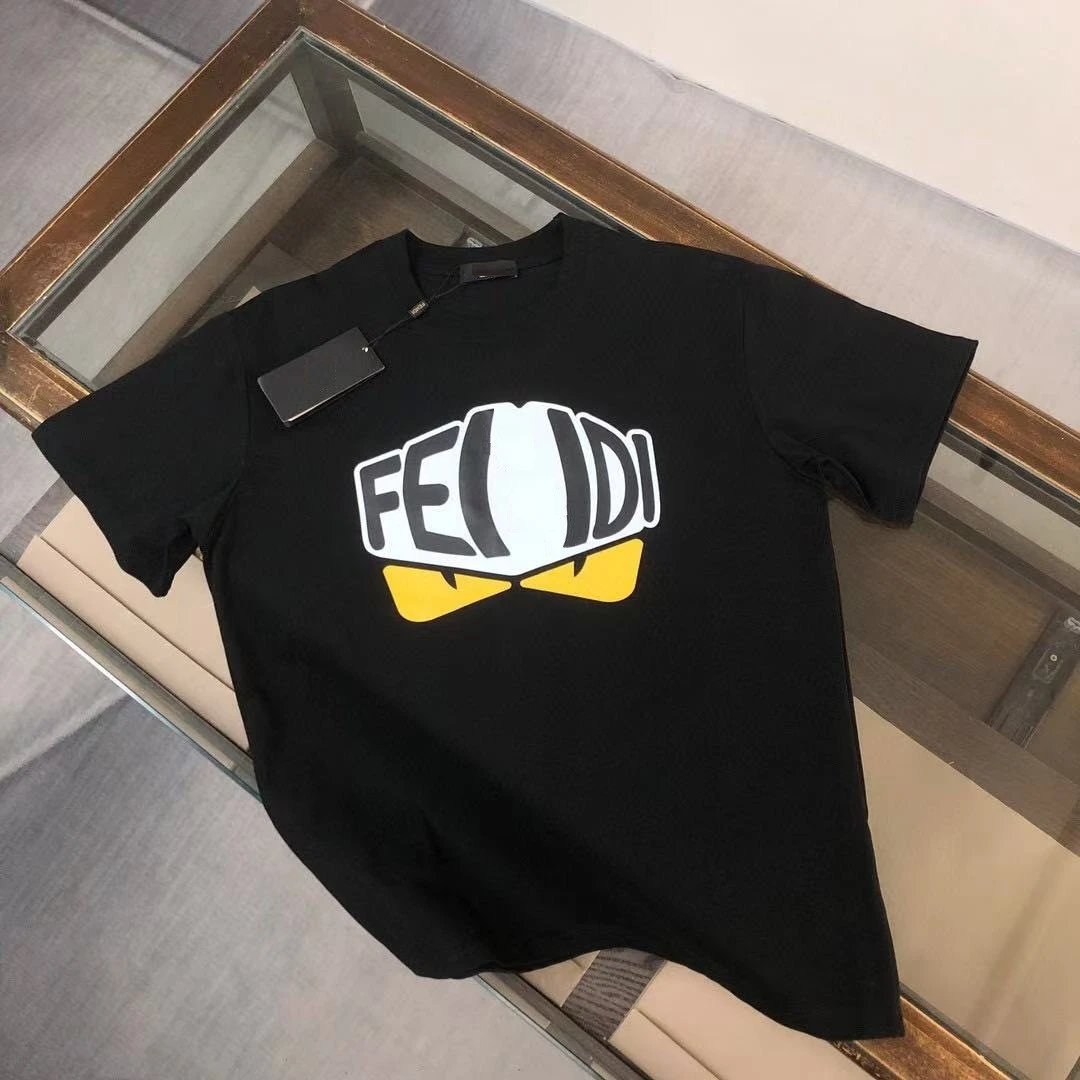 Fendi T-Shirts Short-Sleeve Logo Print — F69