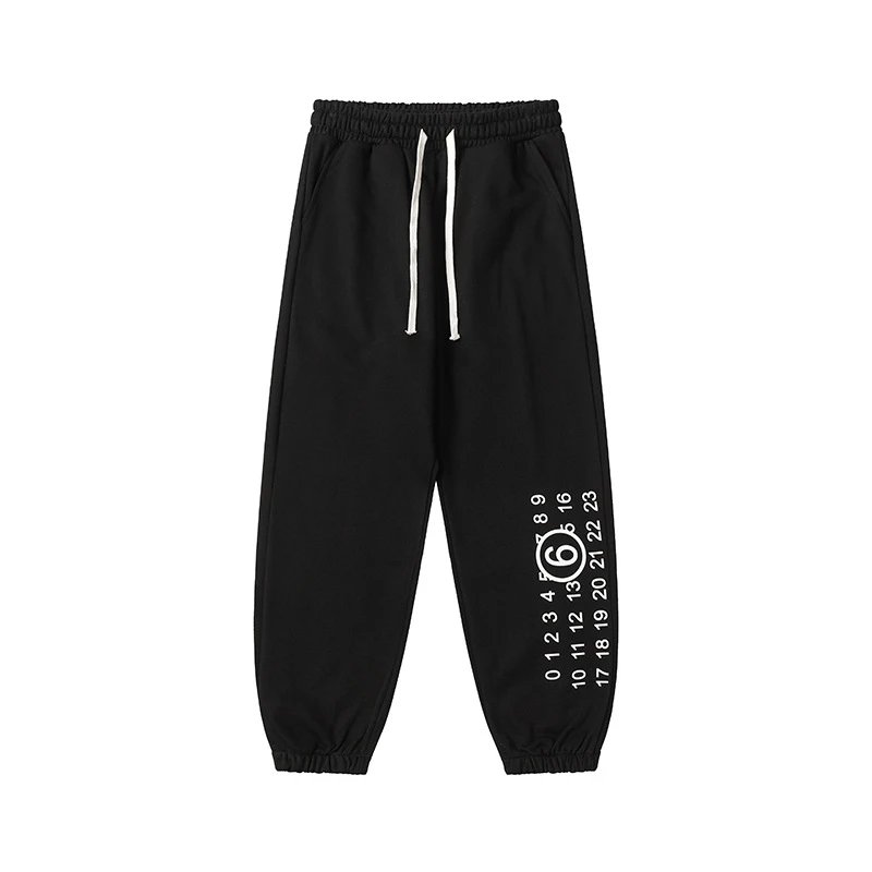 Maison Margiela Trousers Drawstring sweatpants with logo prints — 830 black