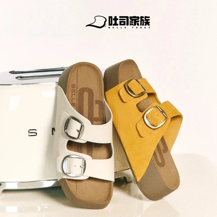 Unbranded Slippers Double-Buckle Platform Slide image 2