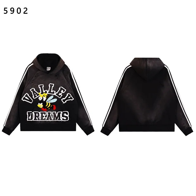 Vale Forever Matching Sets Bee graphic striped hoodie and sweatpants set product detail image 7
