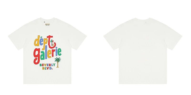 Gallery Dept. T-Shirts Washed graphic-print short-sleeve T-shirt — D 21 White (digital direct injection)