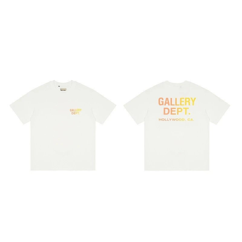Gallery Dept. T-Shirts Washed graphic-print short-sleeve T-shirt — D 24 White (digital direct injection)