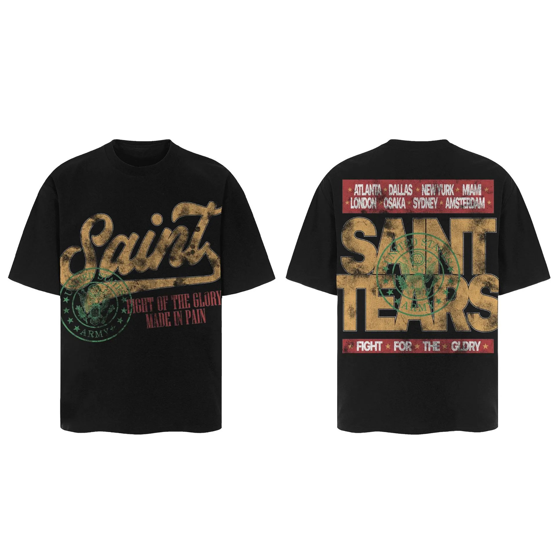 Saints Black Graphic T-Shirt