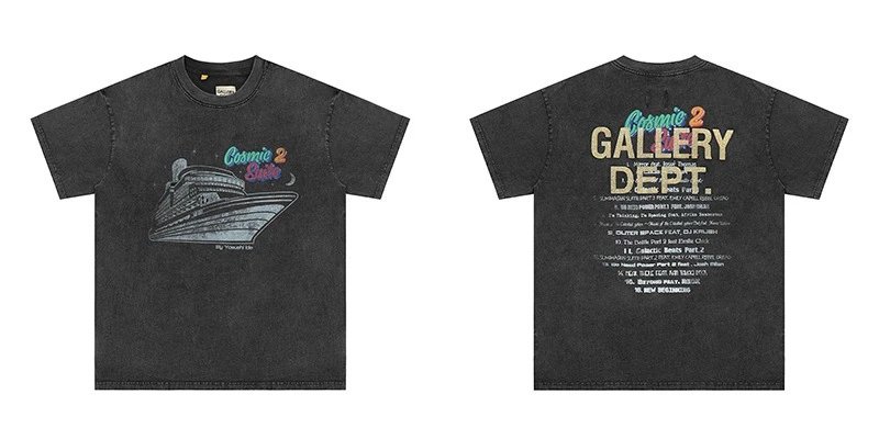 Gallery Dept. T-Shirts Short-Sleeve Graphic Print — D 33 Washing water black (digital direct injection)
