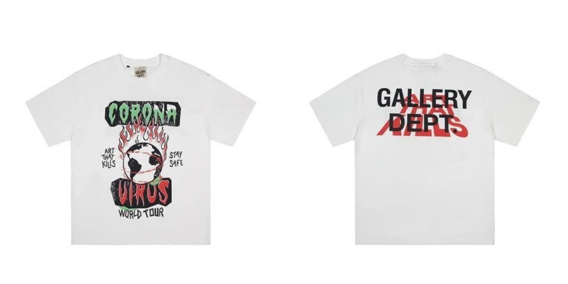 Gallery Dept. T-Shirts Washed graphic-print short-sleeve T-shirt — D 25#White (digital direct injection)