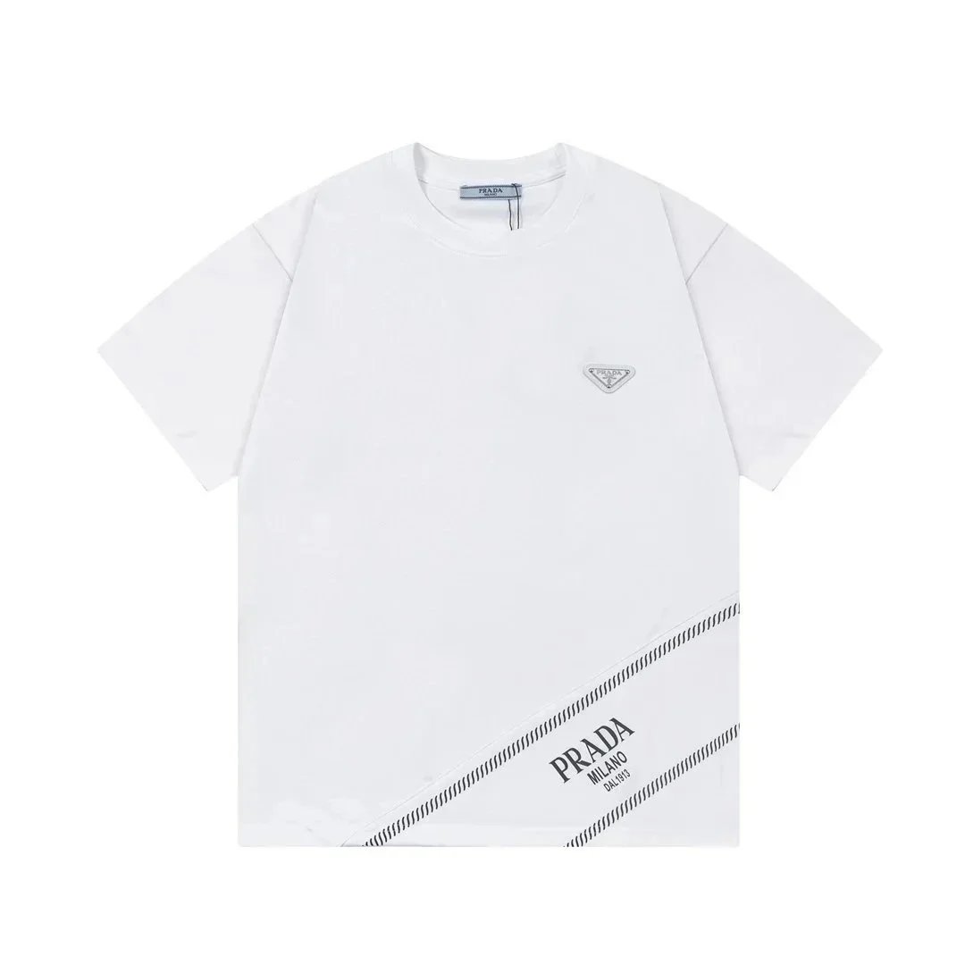 Prada T-Shirts Short-Sleeve Logo T-Shirt — 09