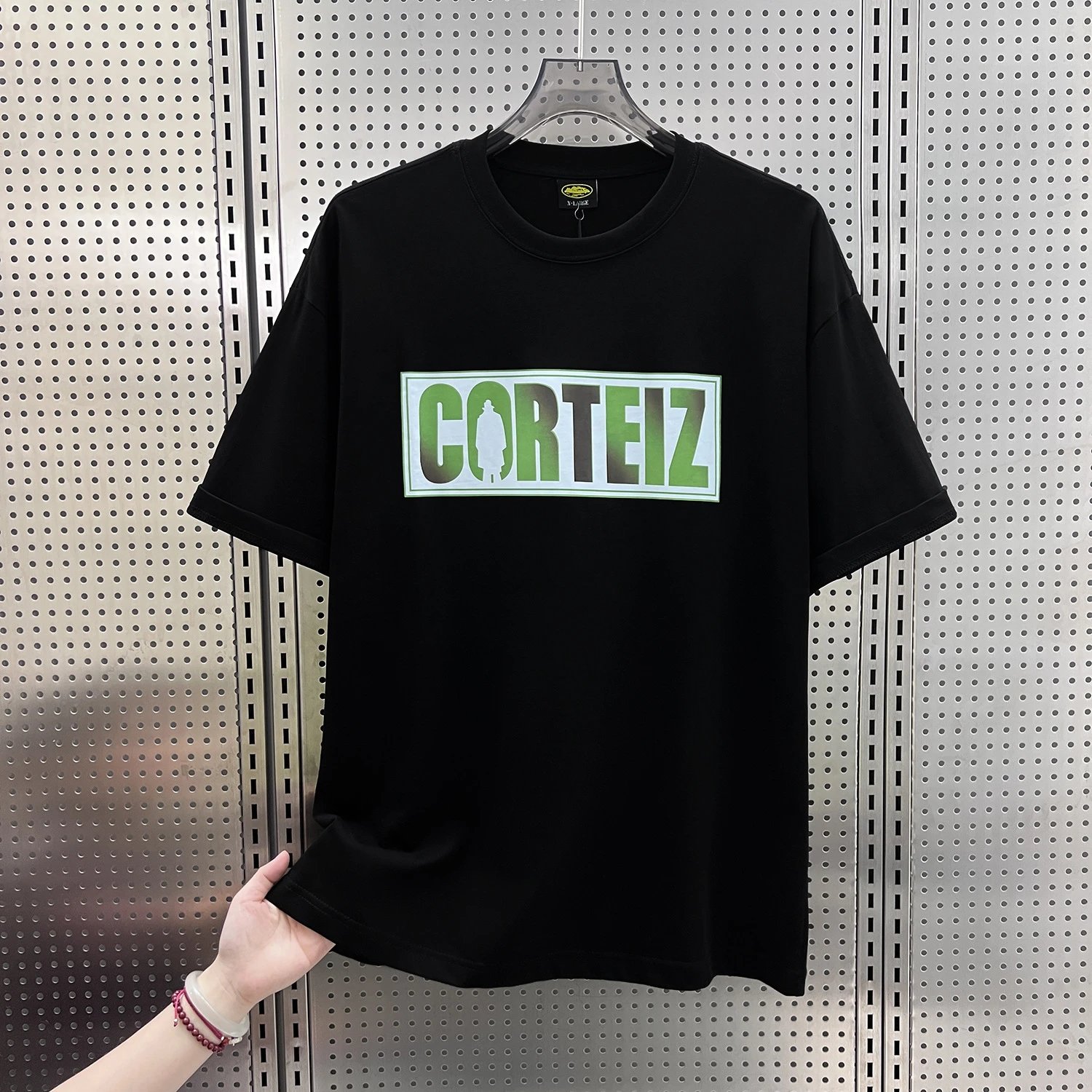 Corteiz T-Shirts Short-Sleeve Script Logo T-Shirt — 5923 Black