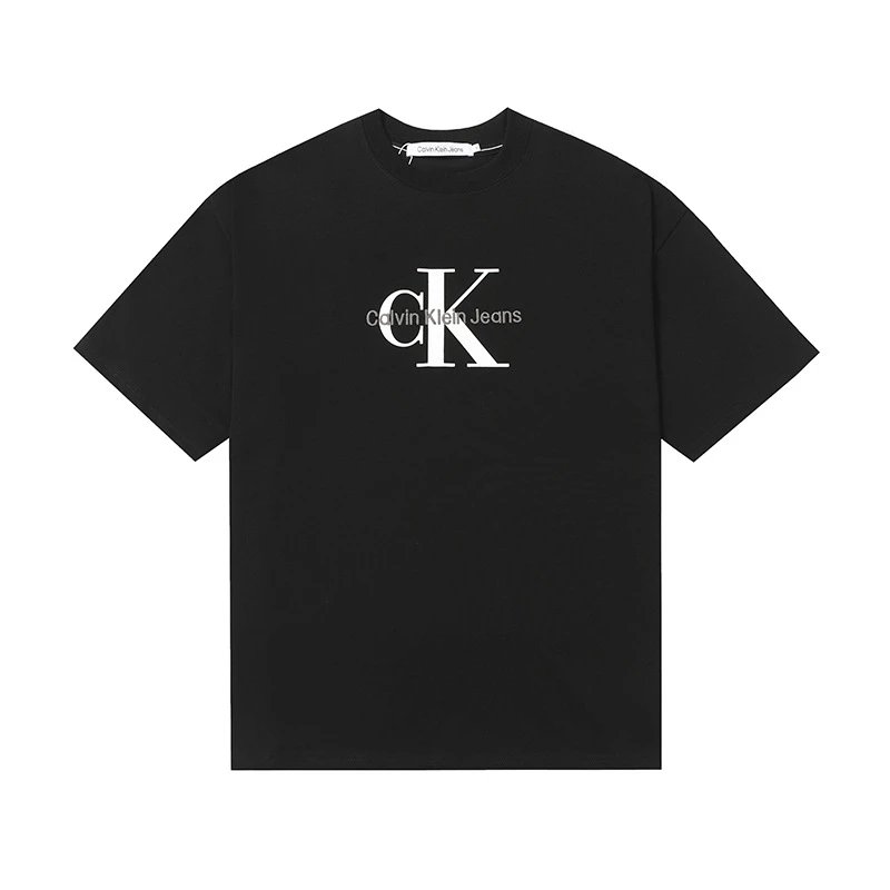 Calvin Klein T-Shirts Logo-print crew-neck short-sleeve — 507 black