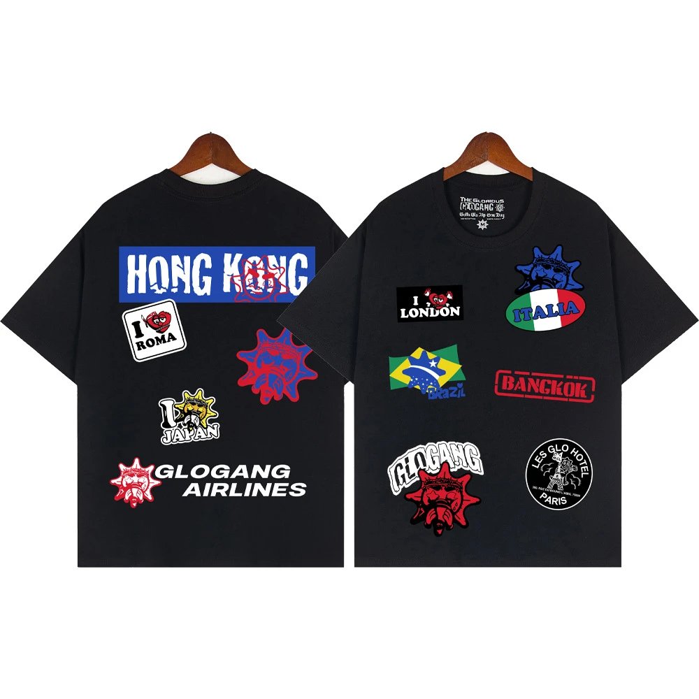 Glo Gang T-Shirts Graphic Print Crew Neck T-Shirt — 118 black