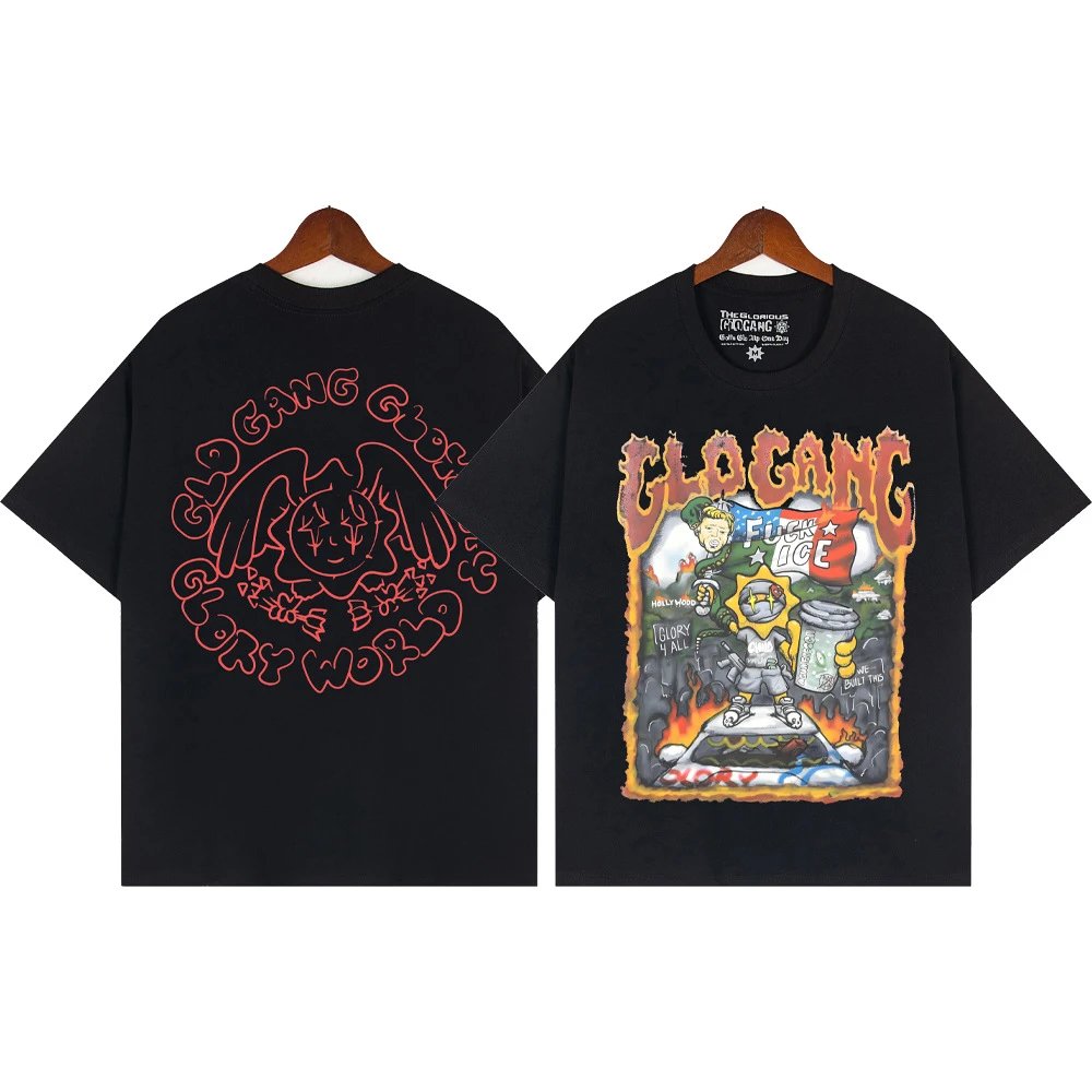 Glo Gang T-Shirts Graphic Print Crew Neck T-Shirt — 114 black