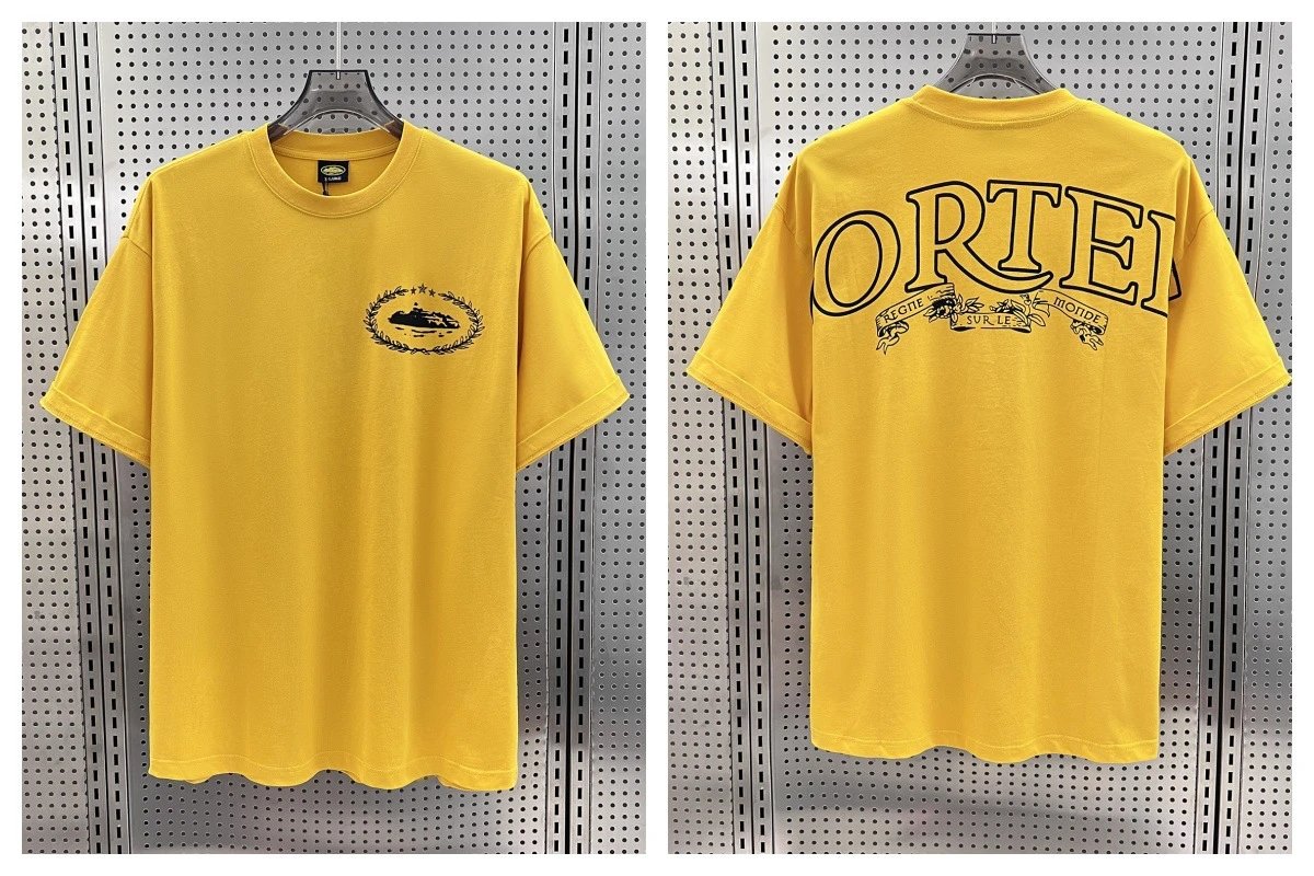 Corteiz T-Shirts Short-Sleeve Script Logo T-Shirt — 5927 yellow