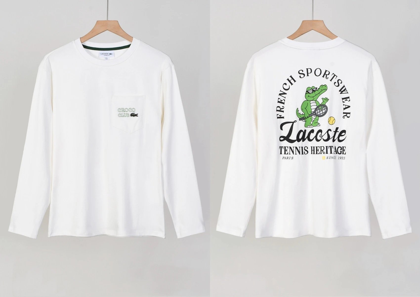 Polo Ralph Lauren T-Shirts Long-Sleeve Crew-Neck Embroidered Logo — 1519 white