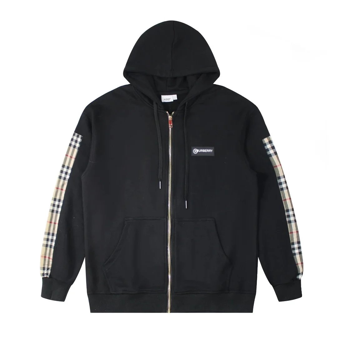 Burberry Hoodies & Sweatshirts Check-Lined Hooded Sweatshirt — 24