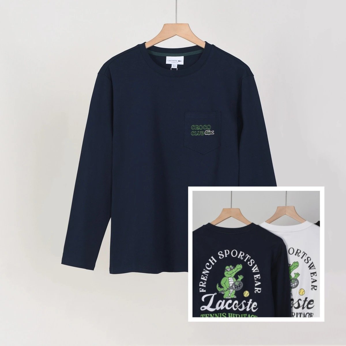 Polo Ralph Lauren T-Shirts Long-Sleeve Crew-Neck Embroidered Logo — 1519 Dark blue